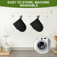 1 pair of short oven mitts made of neoprene cotton - black - with non-slip surface and hanging loop - suitable for cooking, baking and grilling