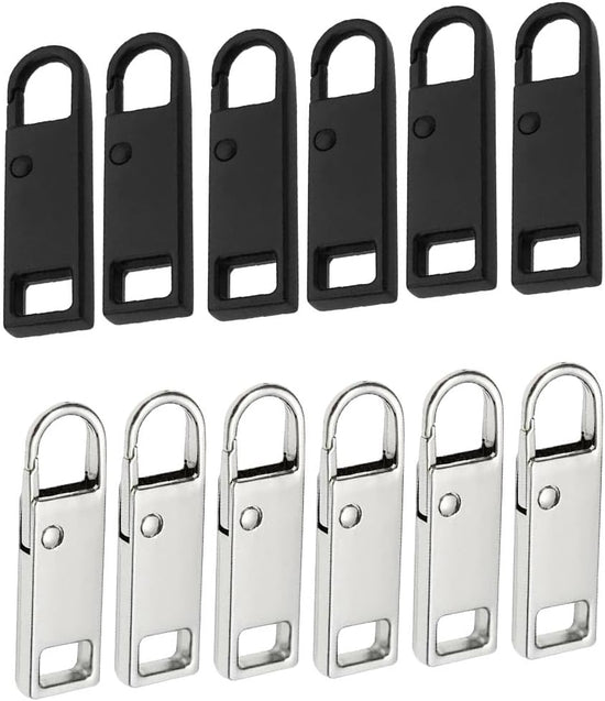 Reserve zips - 12-pack metal zips - removable - suitable for purses - clothing - jeans - suitcases - luggage