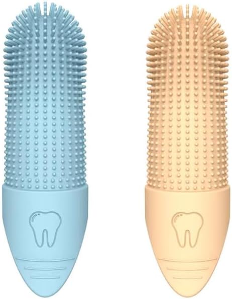 Pet Finger Toothbrush - for dogs and cats - Soft silicone finger toothbrush - for the dental care of puppies and kittens - Gentle cleaning - 2-pack