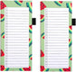 Magnetic shopping list for the fridge (2-piece) - 100 sheets - tear-off notepad with pen clip for shopping - to-do list and meal planning (watermelon)