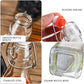 Clip-on glass storage bottle with lid for brewing beer, wine, spices, drinks, oil, vinegar, kombucha and water