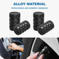 8 valve caps - black dust caps for car tyres - valve caps - durable universal aluminium dust caps for cars - bikes - trucks and motorcycles