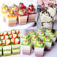 Mini dessert cups (with spoon) 50 pieces reusable - clear - square plastic dessert cups - cheesecake pots - multi-purpose dessert bowls for mousse pudding - dessert party supplies