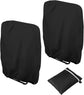 Garden chair covers - 2 pieces waterproof- windproof- UV resistant- hydrophobic Oxford material for terrace sun loungers- including storage bag (110 x 71 cm) - Black