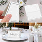 50 silver-edged table decorations reception seating place cards - rectangular plate cards for wedding dinner