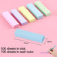 500 Pastel Sticky Notes (75x20mm) - Colourful removable sticky notes in blue, pink, green, yellow and purple | Pack of 5 (100 notes each) | For use in the office, at home and at school