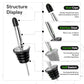 Wine bottle pourer - 12-pack stainless steel - quick bottle dispenser with conical spout and rubber dust cap for wine and spirits bottles