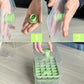 Ice Cube Trays - Ice Cube Tray with Lid and Container - 56 Ice Cube Molds - 2 Containers and Ice Scoop - BPA-free (Green)