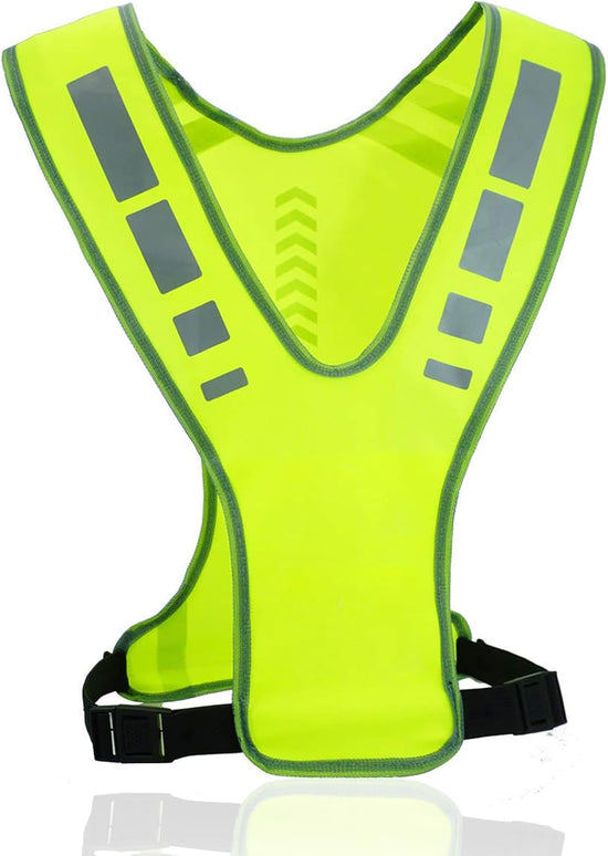 Reflective running clothing with high visibility and pockets - reflective safety vest - unisex - breathable reflective clothing - adjustable safety warning vest for jogging - walking - cycling