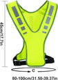 Reflective running clothing with high visibility and pockets - reflective safety vest - unisex - breathable reflective clothing - adjustable safety warning vest for jogging - walking - cycling