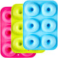 Silicone donut mould - 3-pack silicone donut mould - large non-stick tray with 6 cavities - donut mould - bagel baking mould - muffin-cupcake-cookie donut maker - baking equipment - baking tool - blue- red- green