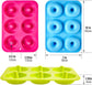 Silicone donut mould - 3-pack silicone donut mould - large non-stick tray with 6 cavities - donut mould - bagel baking mould - muffin-cupcake-cookie donut maker - baking equipment - baking tool - blue- red- green