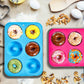 Silicone donut mould - 3-pack silicone donut mould - large non-stick tray with 6 cavities - donut mould - bagel baking mould - muffin-cupcake-cookie donut maker - baking equipment - baking tool - blue- red- green