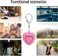 Personal alarm - 125dB - Heart-shaped - Protection device - with light - Keychain - for girls, women, children, the elderly, walking, traveling, parking, at night