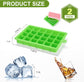 Silicone ice cube trays, flexible ice cube molds with removable lids, set of 2 ice cube trays, 24 ice cube molds per tray, suitable for whisky (pack of 2) (pink + green)