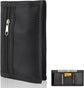 Heren Slim Wallet UK Simple Lightweight Compact RFID Blocking Soft Secure Credit Card Holder for 6 Cards and Banknotes Suitable for Travel Men Dad Friend Birthday Gift Charcoal Black