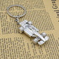 Silver racing keychain for Father&