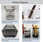 Kitchen utensil holder, stainless steel cutlery rack, sink holder, stainless steel sink organizer, kitchen utensil cutlery holder (black)