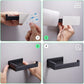 Toilet roll holder - No drilling required, high-quality 304 stainless steel toilet roll holder, self-adhesive, suitable for bathroom and kitchen, strong adhesion, waterproof, black