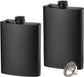 2-pack hip flasks, 8oz and 12oz stainless steel leak-proof slim hip flasks with funnel for men and women (matte black)
