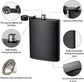 2-pack hip flasks, 8oz and 12oz stainless steel leak-proof slim hip flasks with funnel for men and women (matte black)