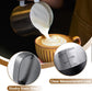 Melkopschuimpot - 350 ml stainless steel milk frothing jug for milk, coffee, cappuccino, latte art, barista frothing jug with decorative pen [black]