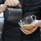 Melkopschuimpot - 350 ml stainless steel milk frothing jug for milk, coffee, cappuccino, latte art, barista frothing jug with decorative pen [black]
