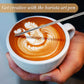 Melkopschuimpot - 350 ml stainless steel milk frothing jug for milk, coffee, cappuccino, latte art, barista frothing jug with decorative pen [black]