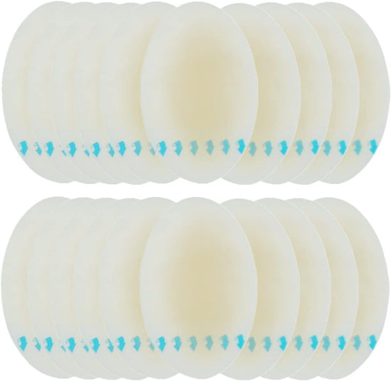 Pack of 20 invisible hydrocolloid gel blister plasters for fingers, toes, heels and skin (size: 37 x 55 mm)
