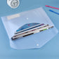 10 pieces of A4 plastic envelope folders, transparent envelopes with press studs, A4 folders with label pockets for school, homework and office, 5 colours