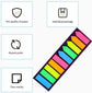 Sticky note labels, 200 sticky note labels, sticky note bookmarks in 2 shapes, mini file labels for marking pages and jotting down inspiration