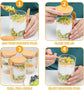 4-pack overnight oats containers with wooden lids and spoons, 473 ml overnight oats jars, glass food containers for oatmeal, chia seed pudding, yoghurt, salad and breakfast cereals
