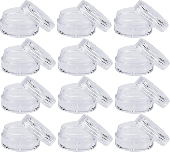 12 travel cosmetic jars, 5 ml cream, make-up monsters, containers with lids for women, glitter nail art, storage bottles