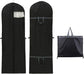 Long garment bags, dustproof clothing covers, moth-resistant clothing bags, wedding dress bags, foldable long coat bags, suitable for storing coats, shirts, suits and jackets (black)