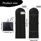 Long garment bags, dustproof clothing covers, moth-resistant clothing bags, wedding dress bags, foldable long coat bags, suitable for storing coats, shirts, suits and jackets (black)