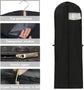 Long garment bags, dustproof clothing covers, moth-resistant clothing bags, wedding dress bags, foldable long coat bags, suitable for storing coats, shirts, suits and jackets (black)
