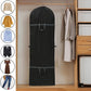 Long garment bags, dustproof clothing covers, moth-resistant clothing bags, wedding dress bags, foldable long coat bags, suitable for storing coats, shirts, suits and jackets (black)