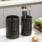 Cutlery holder for crockery, suitable for countertops, 2-pack, stainless steel black kitchen utensil holder, stylish storage box and decorative kitchen utensil pot, perfect gift for a new house or apartment