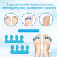 4-pack gel toe separators, gel nail polish toe separators for men and women, correctors, reusable for overlapping toes, bunions, hammertoes, relief of foot pain, pedicure and manicure