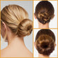 4-piece ring donut hair knot styler with 20 gold hair clips, beige donut bun maker, hair rings, styling set for dancers, ballerinas, girls, etc. and everyday hair styling DIY (beige)