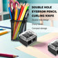 2-piece eyeliner pencil sharpener, makeup pencil sharpener with 2 holes, compact eyebrow pencil sharpener for different sizes of eyebrow pencils, eyeliner pencils, lip liners, etc., easy to clean (black)