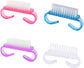 Nagelborstel - 4 pieces Plastic cleaning brush - Handscrub cleaning brush - with plastic handle - for cleaning nails (purple - pink - blue - transparent)