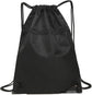 Drawstring sports bag - large sports bag with PE pocket and external zip - waterproof drawstring swim backpack for men, women, boys and girls - sports, school, beach holiday, swimming, travel, yoga