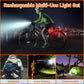 Bike light - IPX6 waterproof - Front and rear light - Rechargeable - Type-C charging port - 5+6 modes - Front and rear light combination - 300 lumens - Super bright - Night riding - Suitable for kids and adults - 106 g