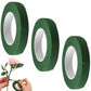 3 rolls of flower tape - 12 mm wide dark green flower tape for wrapping bouquet stems and DIY crafts - 30 metres per roll
