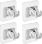 4 pieces of self-adhesive curtain rod brackets No drilling required Curtain hooks Fixed rod bracket Curtain rod wall mounting bracket Towel rod hooks for home Bathroom Kitchen Hotel Towel Clothes Hanging (White)
