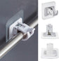 4 pieces of self-adhesive curtain rod brackets No drilling required Curtain hooks Fixed rod bracket Curtain rod wall mounting bracket Towel rod hooks for home Bathroom Kitchen Hotel Towel Clothes Hanging (White)