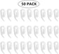 White plastic hooks for windows and door curtains - curtain hooks - suitable for windows, doors and shower curtains - 50 pieces
