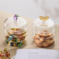 Household candy jar - desk candy box - candy jar with 3D fruit lid and snack compartment (two parts)