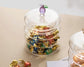 Household candy jar - desk candy box - candy jar with 3D fruit lid and snack compartment (two parts)